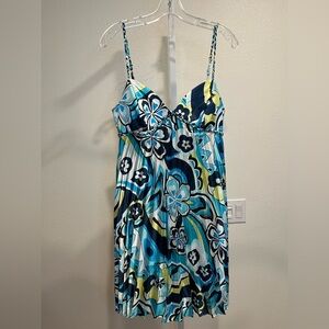 Vintage Morgan 4 Ever Floral Dress in Blue and Yellow